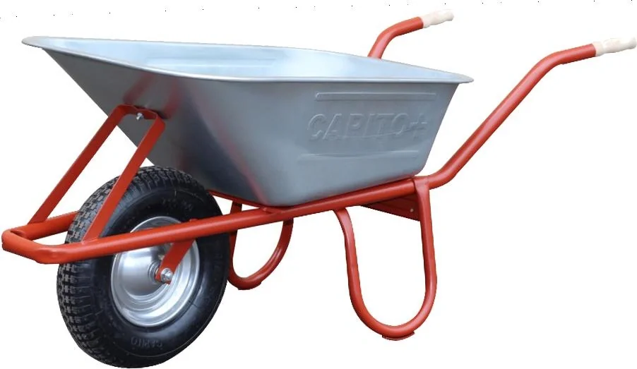 Schubkarre Eurocar 100 Liter, PU-Rad, mit Kippbügel - 1