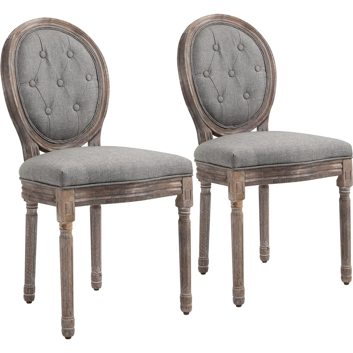 Esszimmer-Stuhlgarnitur 2-teilig, grau - 1