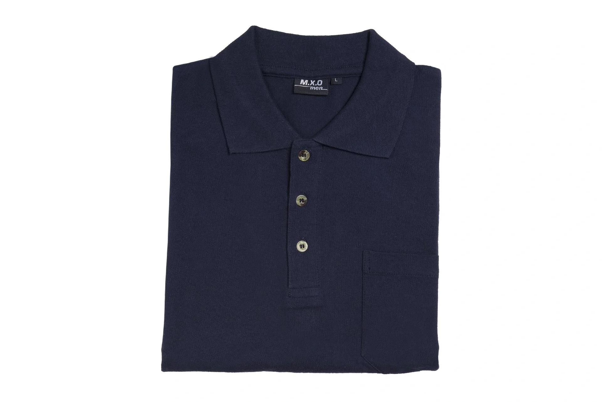 Poloshirt mit Knopfleiste und Brusttasche, Farbe marine, Gr.4XL - 2