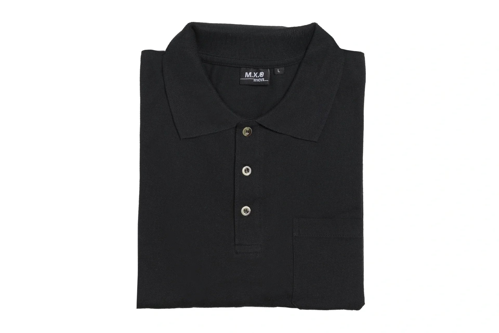 Poloshirt mit Knopfleiste und Brusttasche, Farbe schwarz, Gr.L - 2