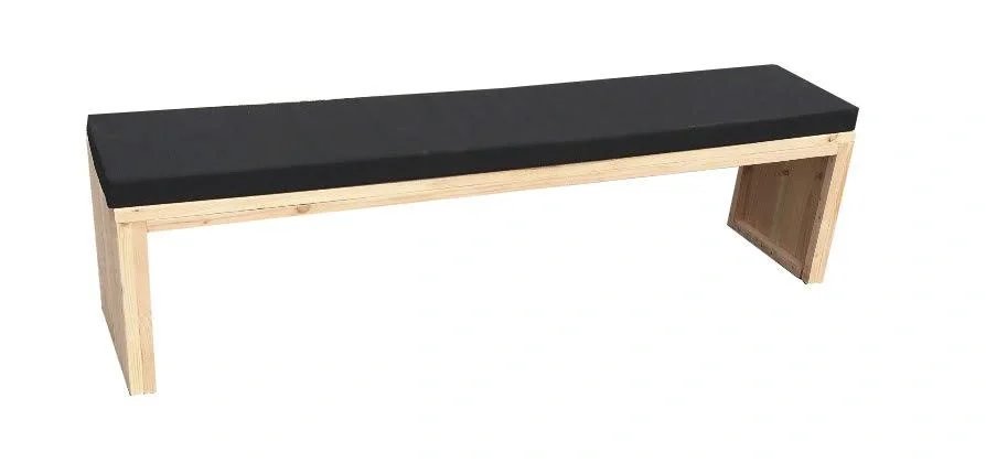 Gartenbank Douglas Holz 220 cm inkl. Wasser- und schmutzabweisendem Kissen schwarz - 1