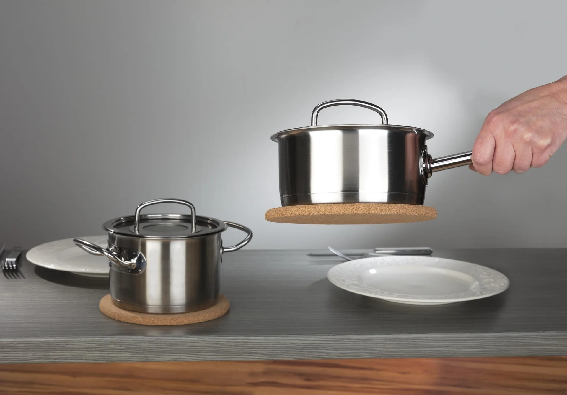 Topfuntersetzer, Ø 19 cm aus Kork, magnetisch, 2 Stück - 3