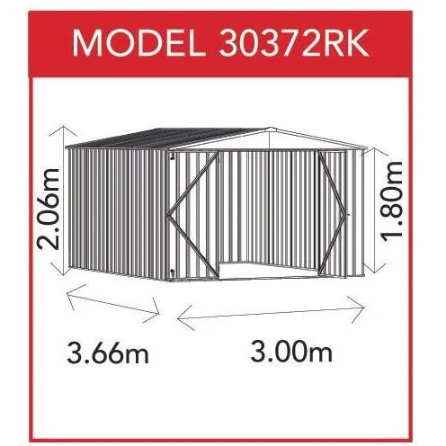 Absco Regent WG30372RK Metallschuppen - 300x366x206 cm - 4