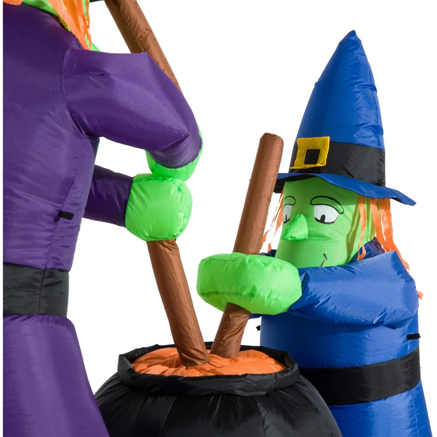 Aufblasbare Hexen Höhe: 1,8m Halloween Deko mit LED - 5