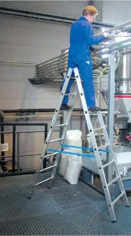 Alu Sprossen Doppelleiter 2 x 8 Sprossen Leiter - 3