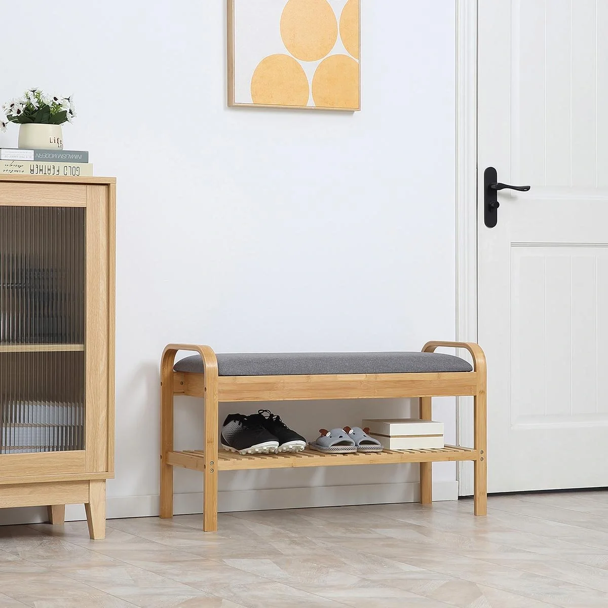Schuhbank Schuhregal 90 cm x 33,5 cm x 50 cm - 4