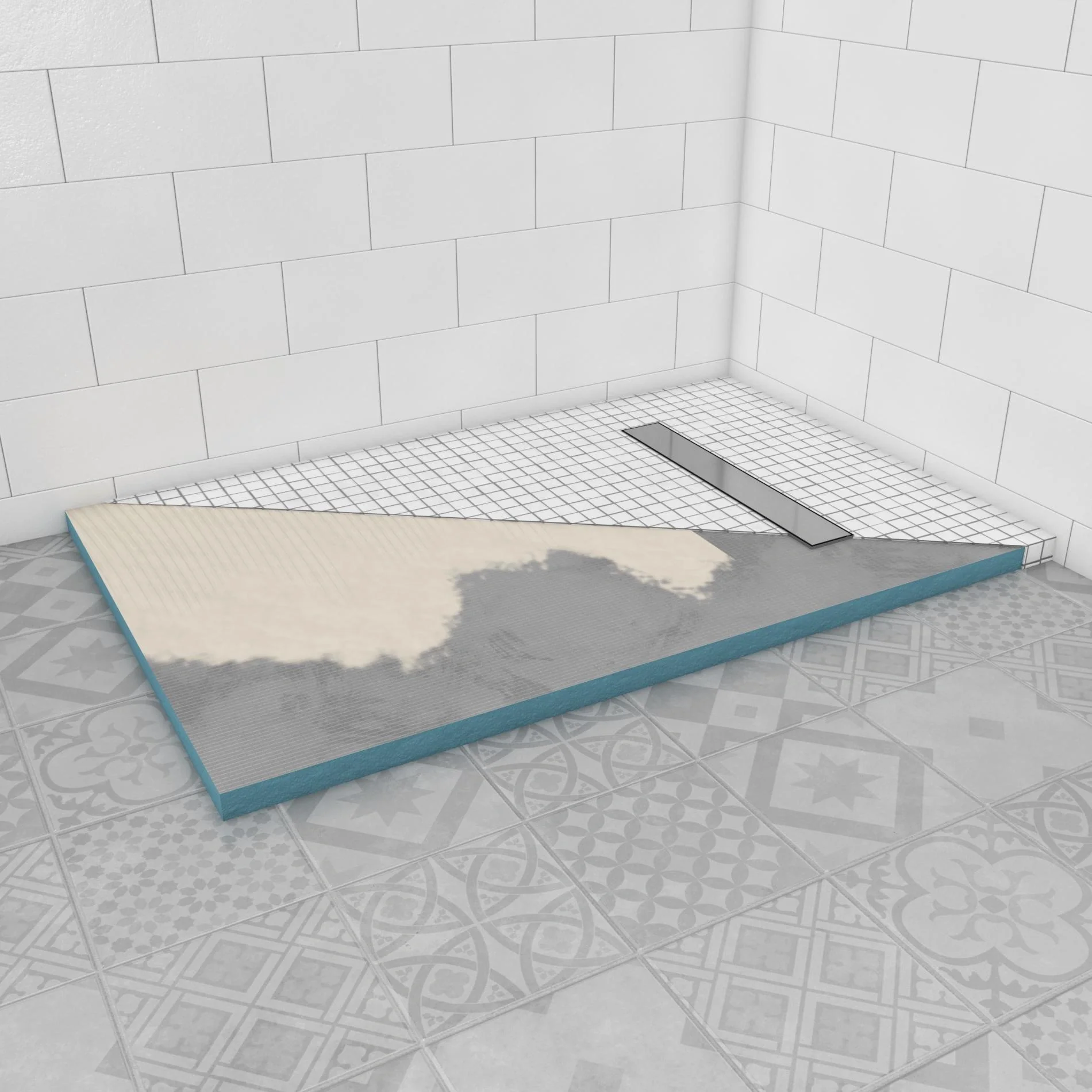 Duschelement 90 x140 x 4 cm - 4