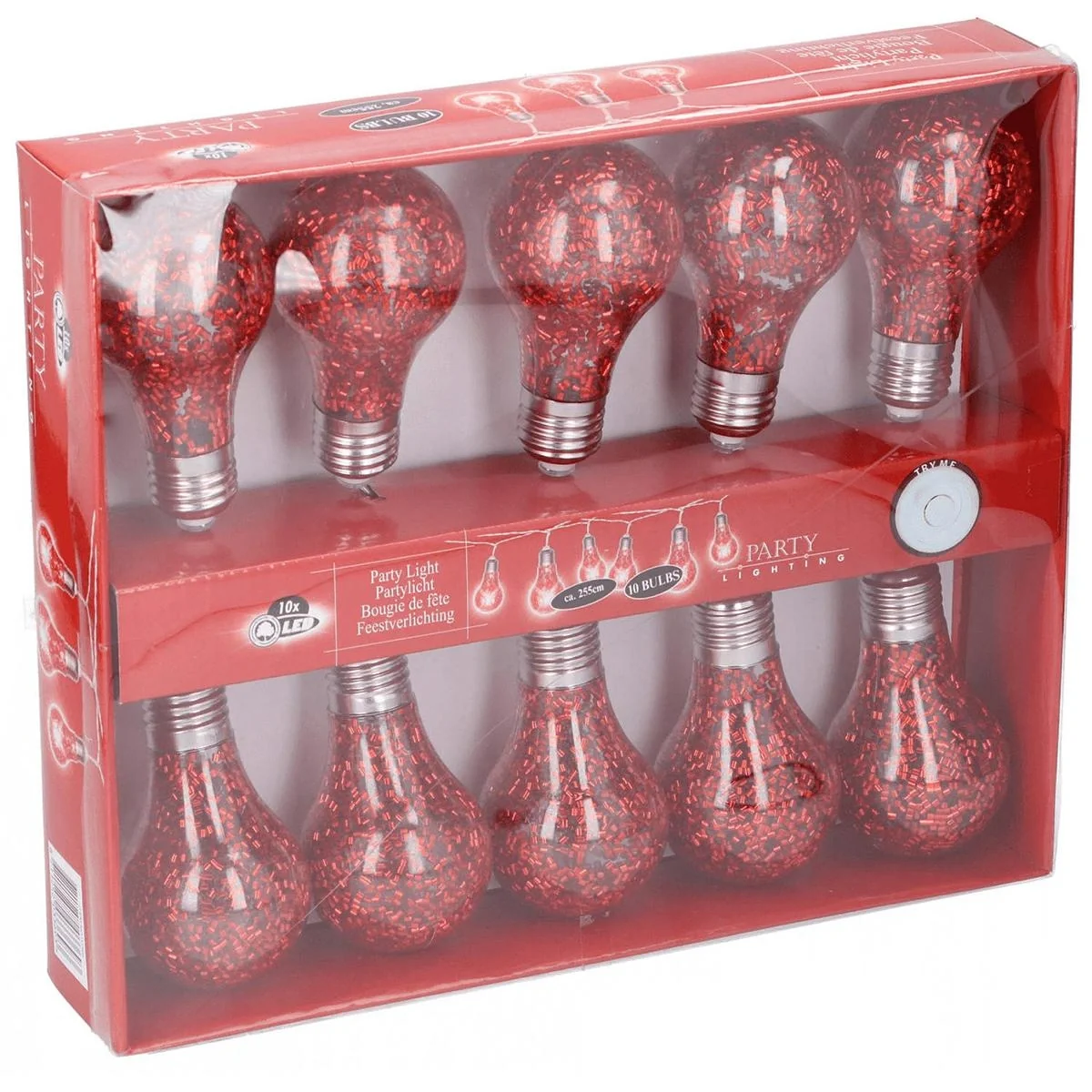 Partybeleuchtung Weihnachtsbeleuchtung led 225 cm Rot 10 Stück - 1