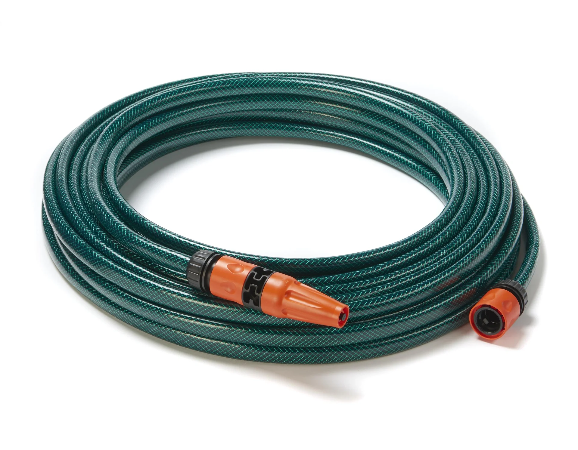 Set Akku-Regenfasspumpe, teleskopierbar, 12 Volt + Regentonnen-Netz 95 cm + Gartenschlauch-Set „Economic ½“, 20 Meter - 12