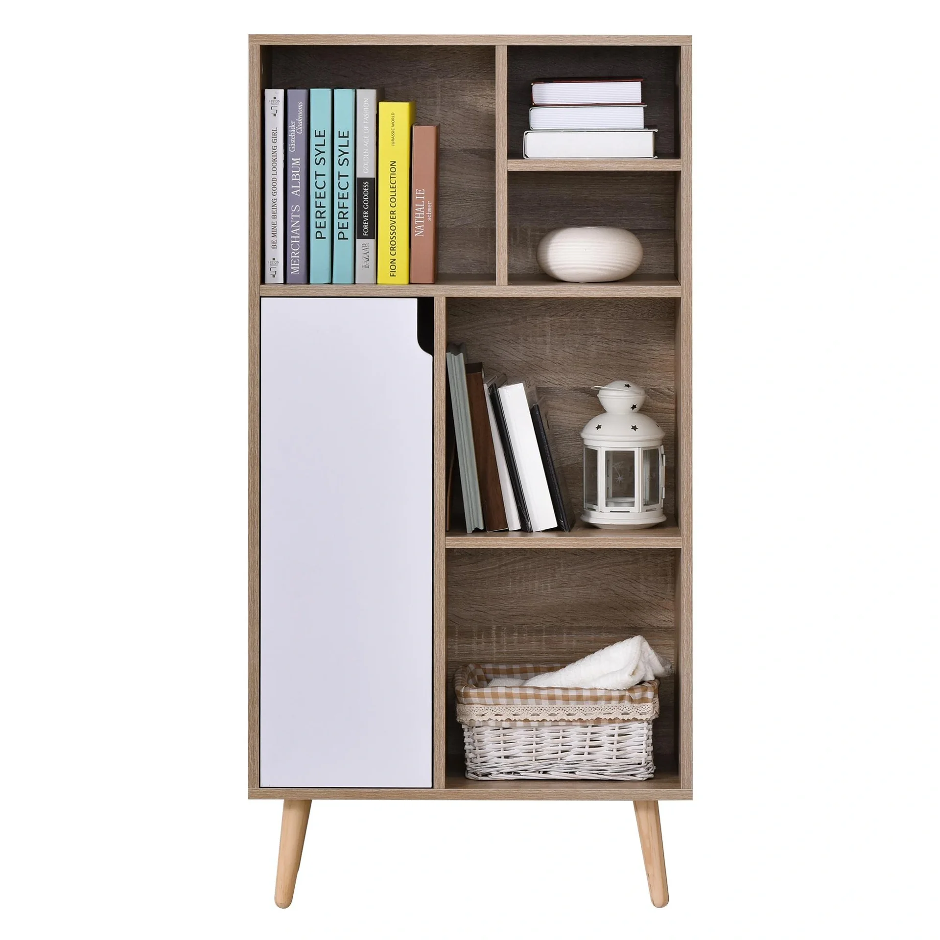 Schrank mit 5 offenen Fächern und 1 Schrank - 8