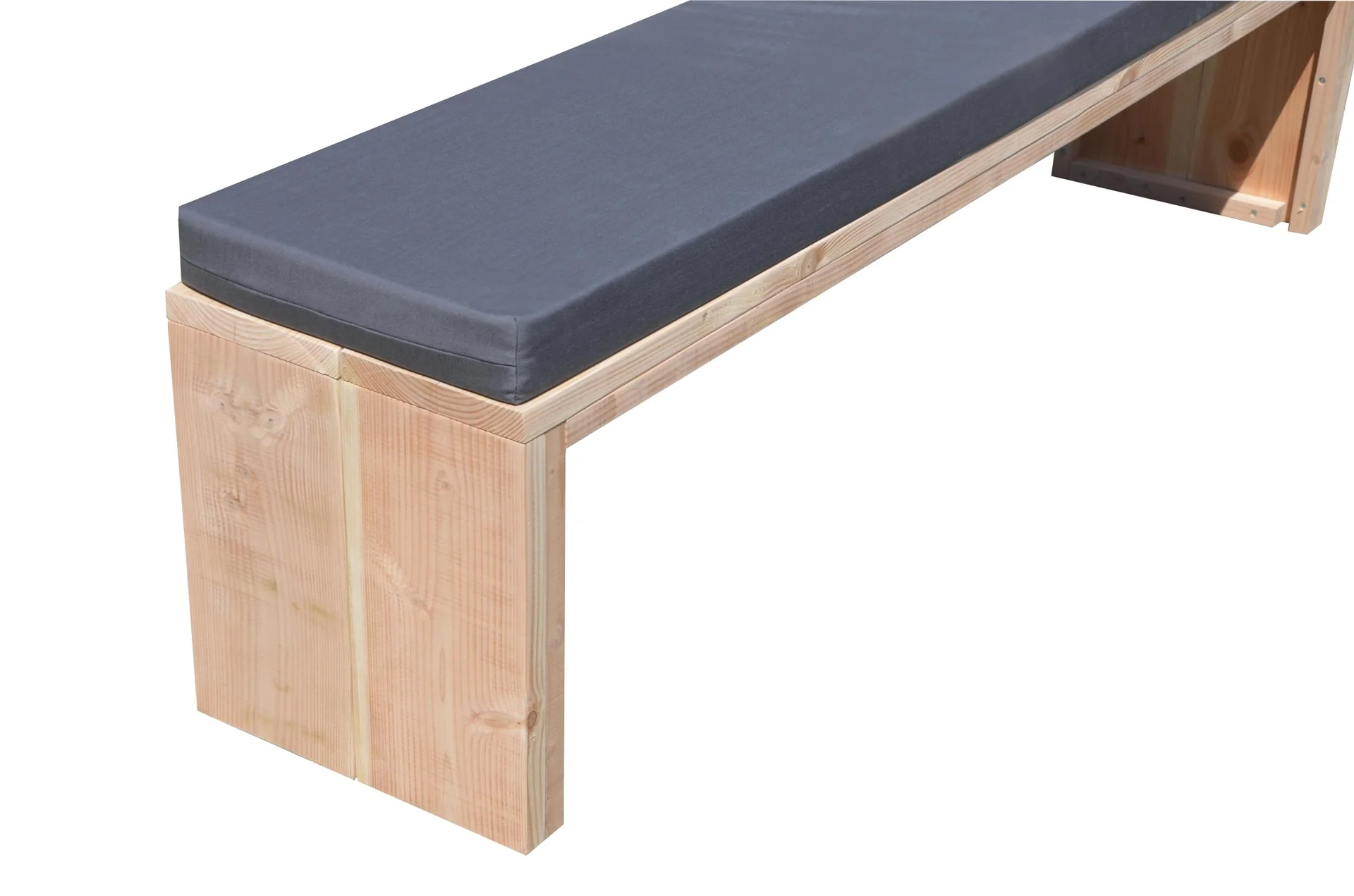 Gartenbank Douglas Holz 200 cm inkl. Wasser- und schmutzabweisendem Kissen Anthrazit - 2