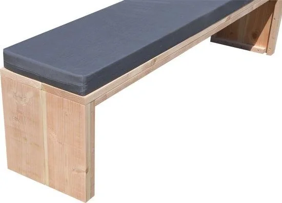 Gartenbank Douglas Holz 180 cm inkl. Wasser- und schmutzabweisendem Kissen Anthrazit - 6