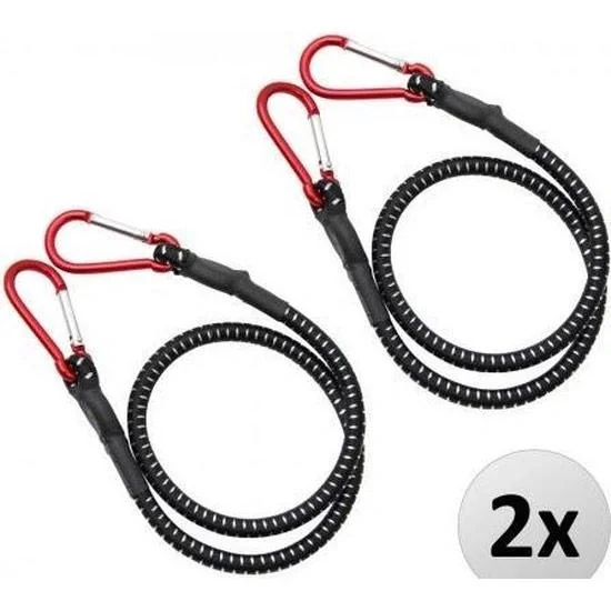 Schnellspanngurte mit Karabiner 2 Stück - 100 x 1cm schwarz weiß rot - 4