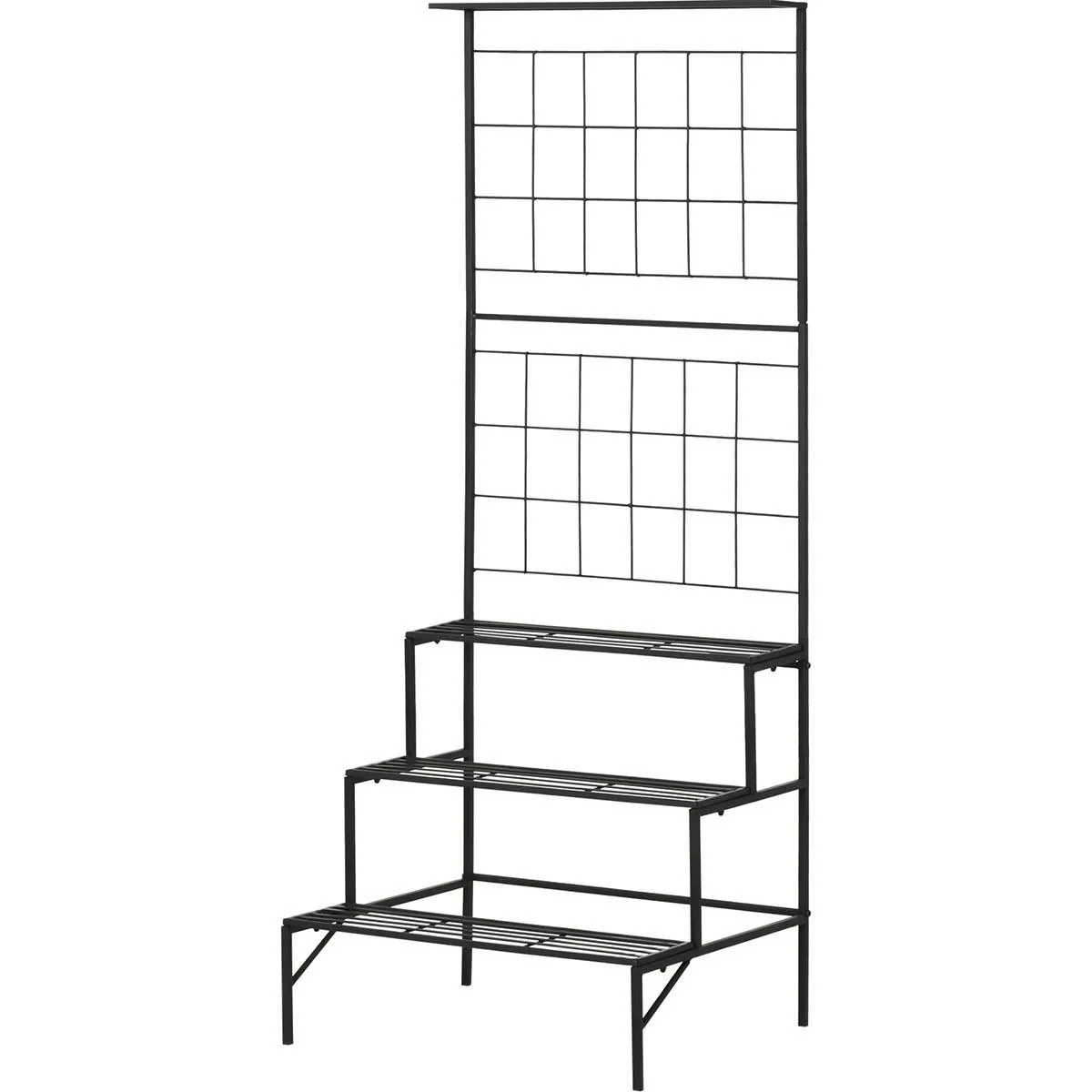 Pflanzentreppe mit Spalier und 3 Stufen Metall schwarz 60 x 53,5 x 159,5 cm - 4