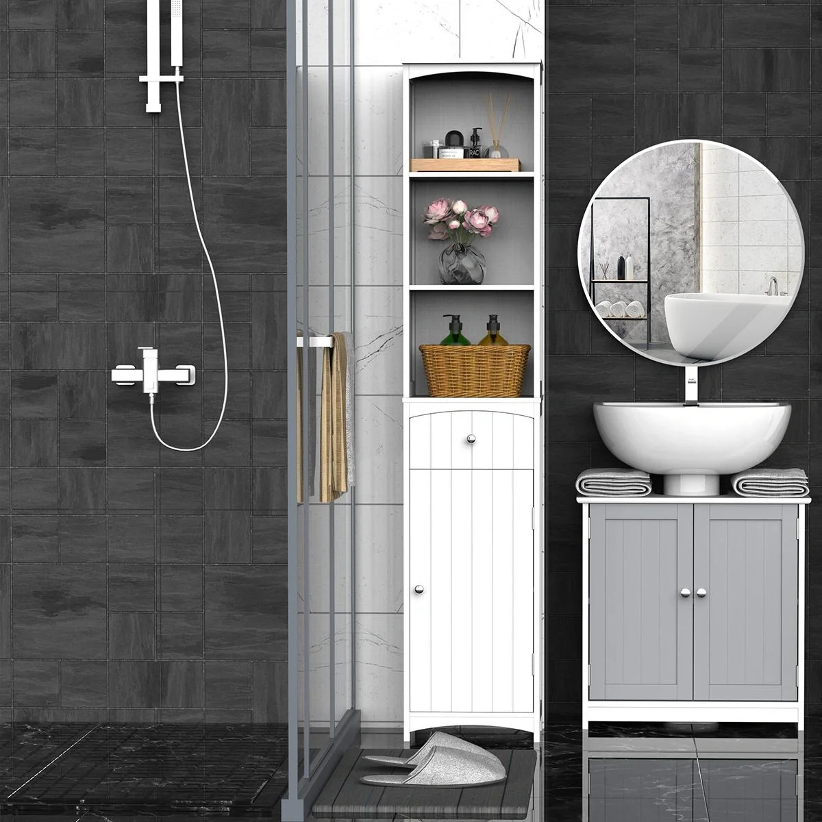 Badezimmerschrank weiß - 3