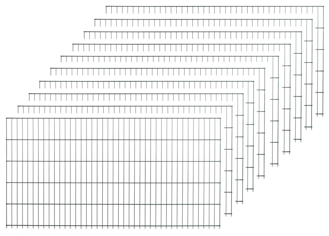 Doppelstabmattenset grün  10 Stück  a 103cm x 200cm - 4