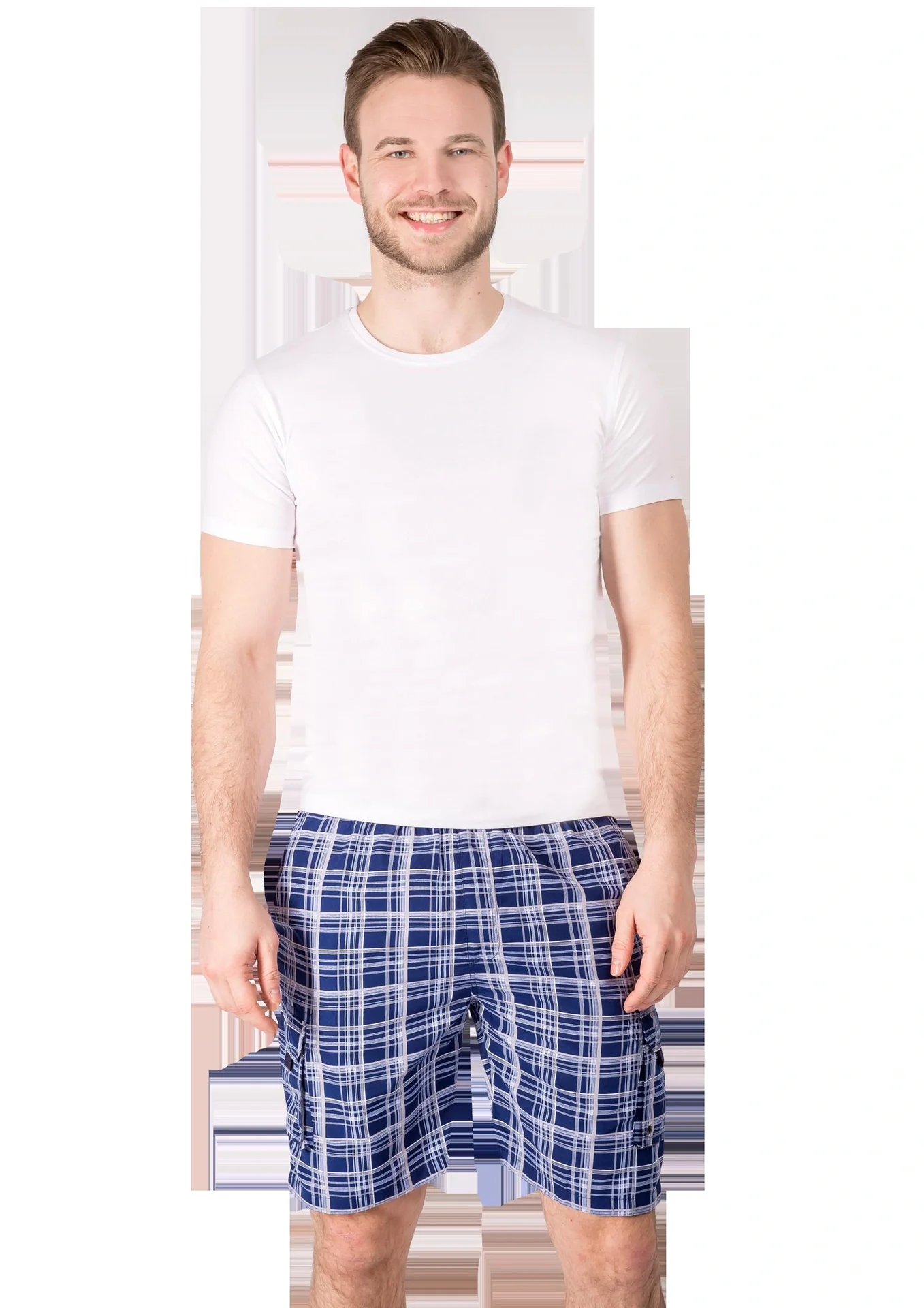 Short mit Cargotasche, Farbe marine/kariert, Gr.XL - 3