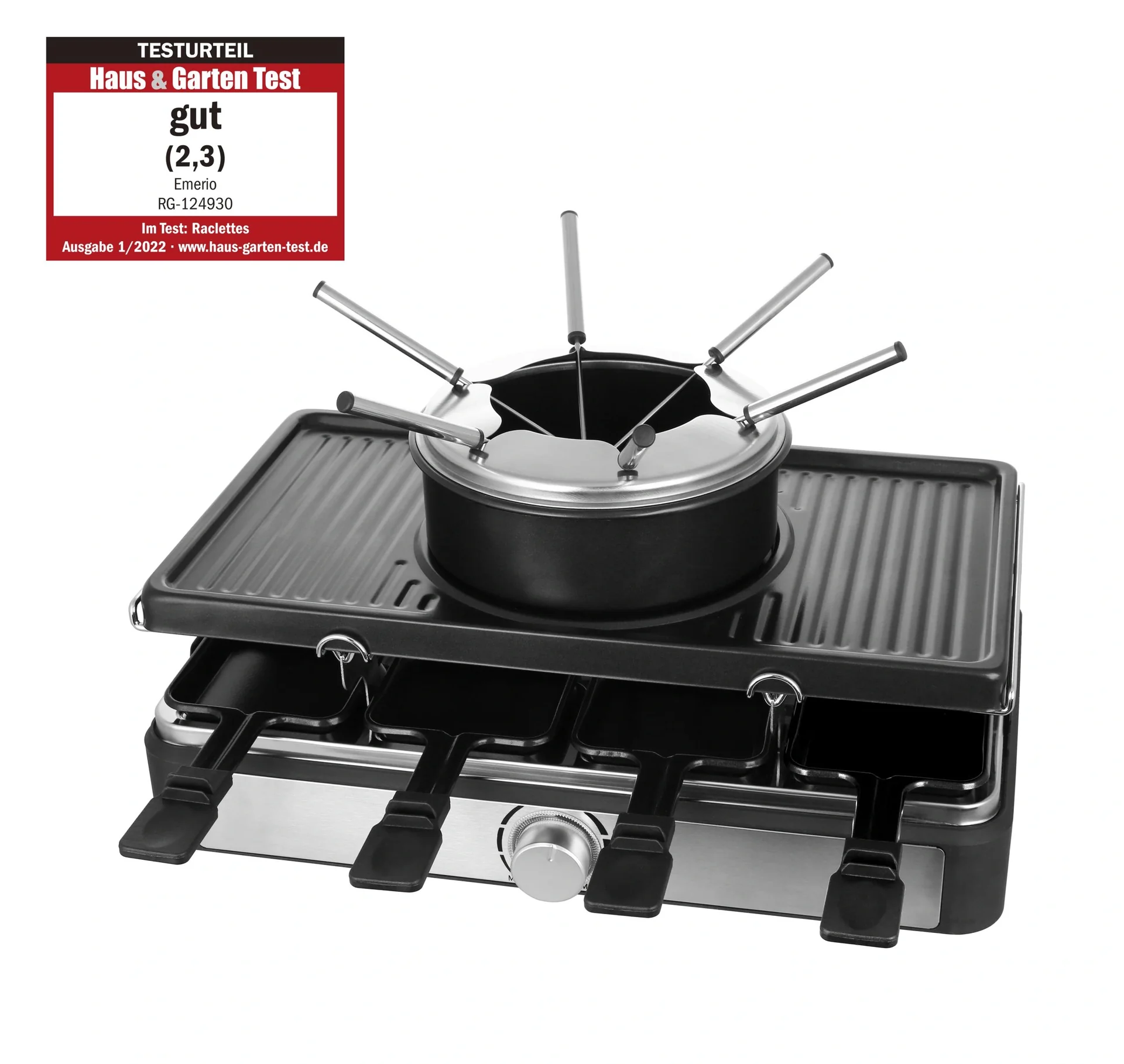 Raclettegrill/ Fondue "RG-124930", 8 Personen, 42 x 23 cm , 1,3 Liter, 1400 Watt - 2