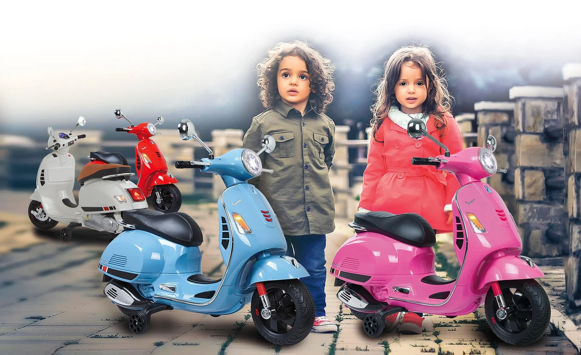 Ride-on Vespa für Kinder, 12 Volt, Weiß - 8