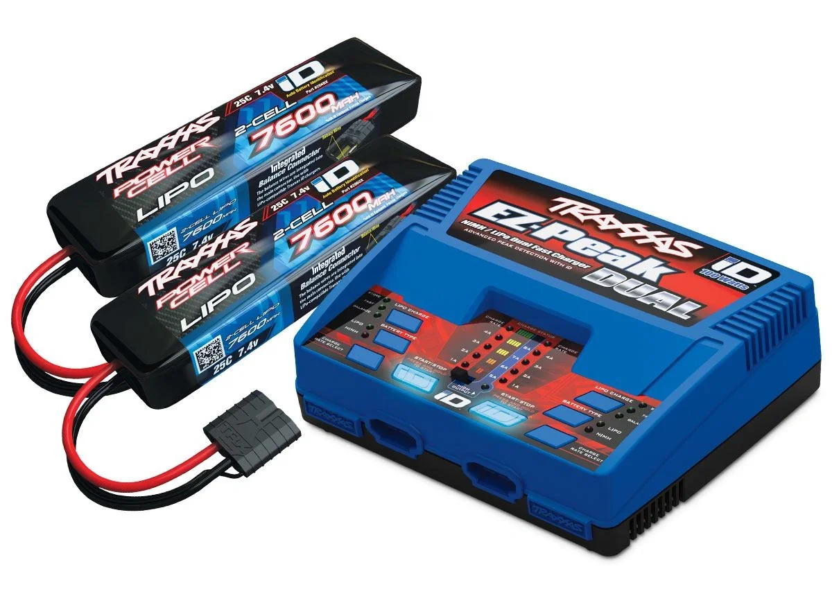 DUAL EZ-Peak Plus-Lader 2972G + 2x 2S Lipo 7600mAh 2869X TRAXXAS EU-Version / Ergänzungs-Paket Version 2018 - 2