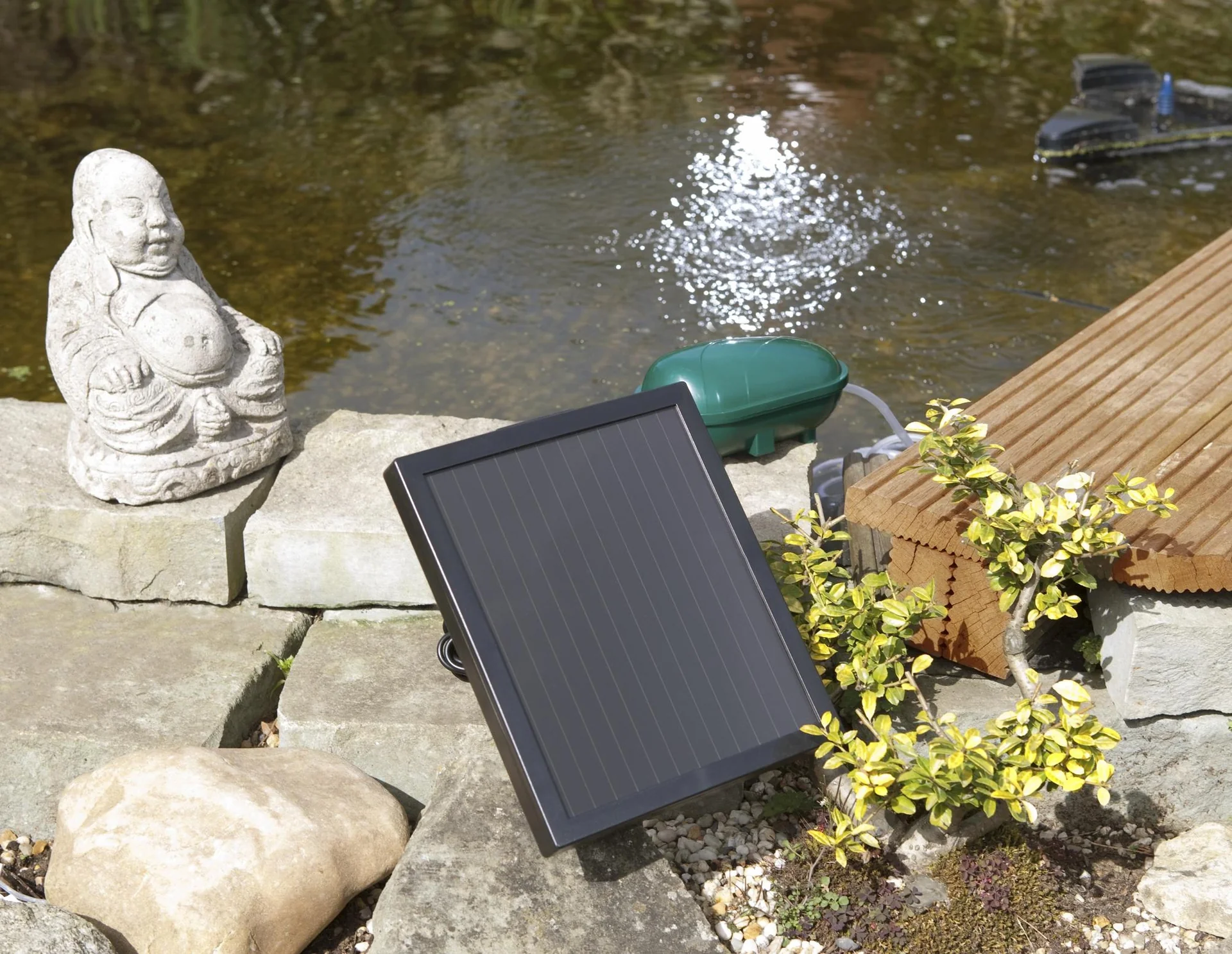 Solar Teichbelüfter mit zwei Luftsteinen - 3
