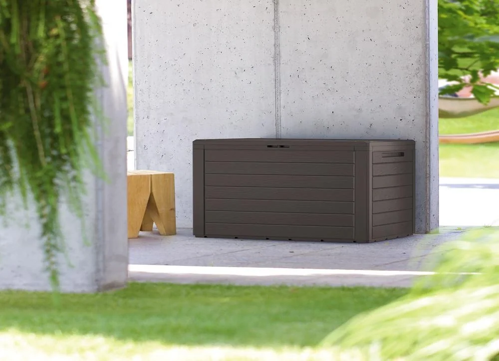 Gartenbox braun in Holzoptik | 120 x 46 x 57 cm - 3