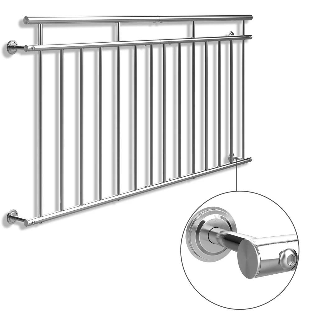 Französisches Balkongeländer aus Edelstahl 90x184cm - 5