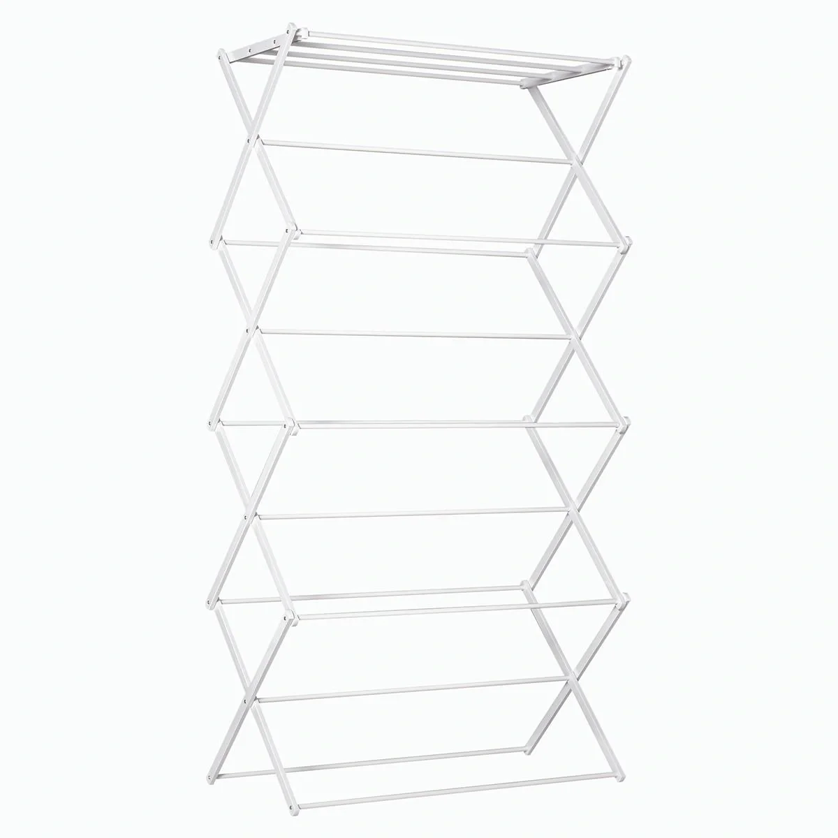 Wäscheständer faltbar 8-stufiger Trockengestell Trockenständer Metall Kunststoff Weiß 74 x 35 x 144 cm - 4