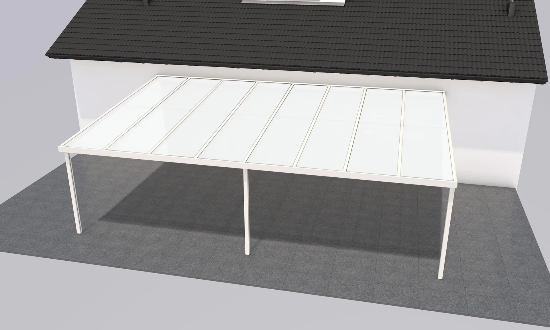 Terrassendach Premium, weiß, 8125 x 5060 mm - Klima blue - 2