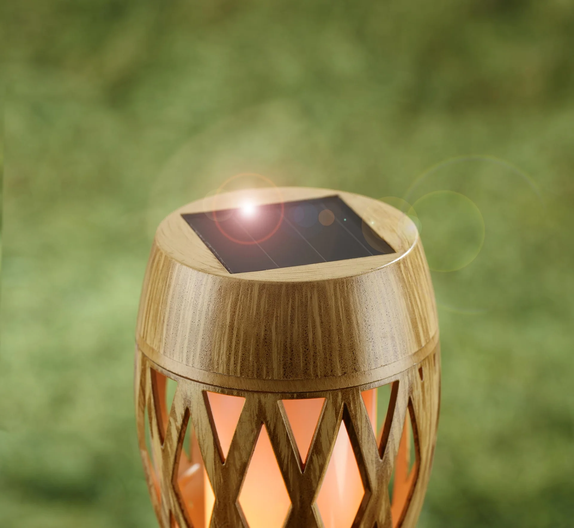 Bambus Solar Flammen Leuchte, 3er-Set - 3