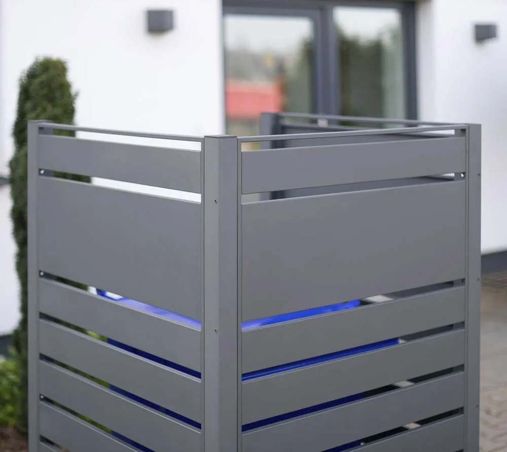 Mülltonnenverkleidung Planum 1er Box, 150 cm, antharzit - 7