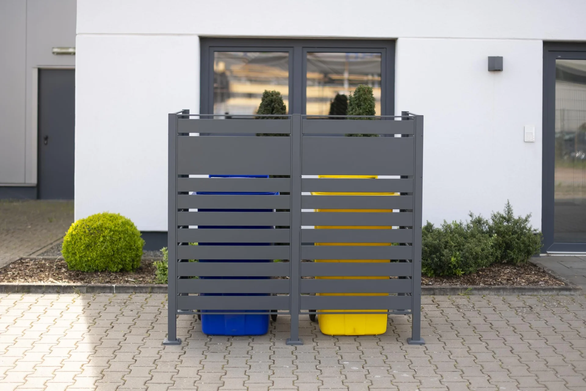 Mülltonnenverkleidung Planum 2er Box, 150 cm, antharzit - 9