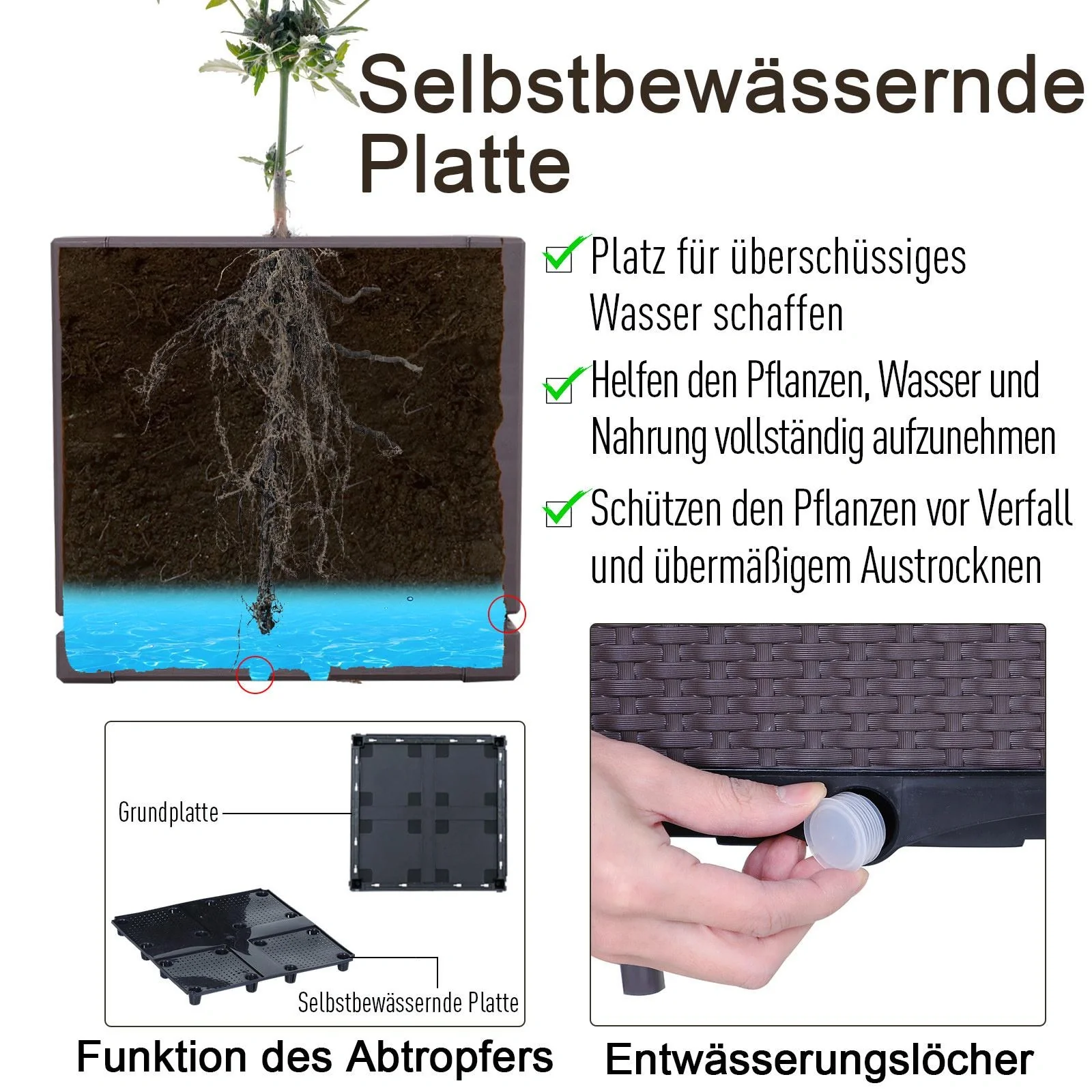 2-teiliges Hochbeet in Rattan-Optik - 7