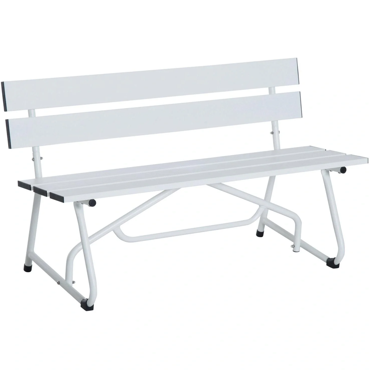 Parkbank 2-Sitzer Garten Weiß B120 x T53 x H70cm - 1