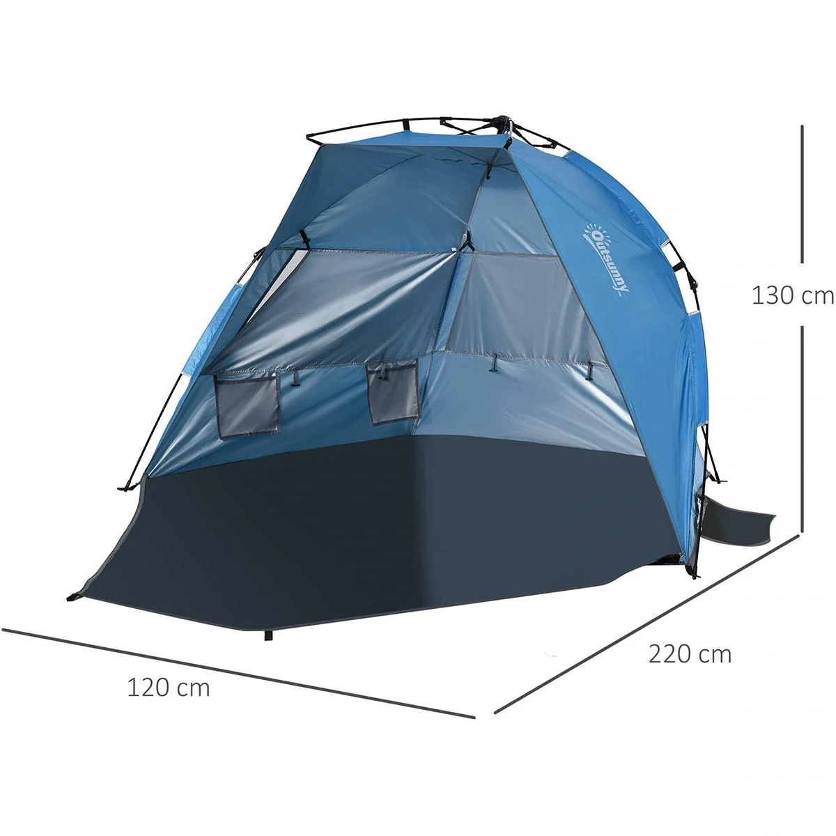 Strandmuschel für 2 Personen blau - 9