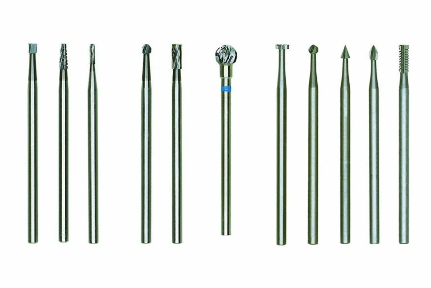 Feinfräsersatz (Wolfram-Vanadiumstahl), 5-teilig (Rad, Kugel, Kegel, Zylinder, Elypse) - 1