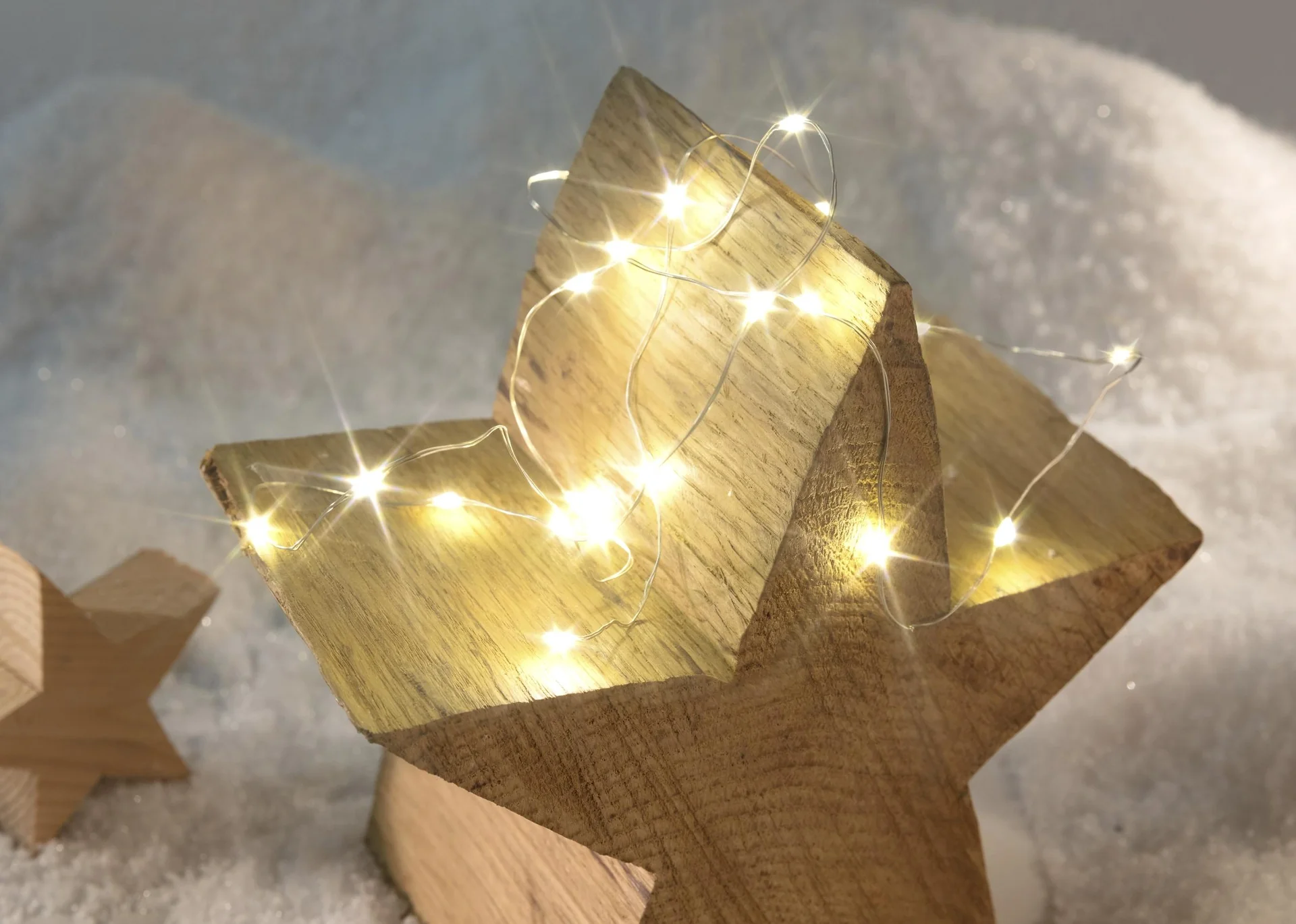 LED Silberdraht Lichterkette mit 20 warmweißen LEDs - 2