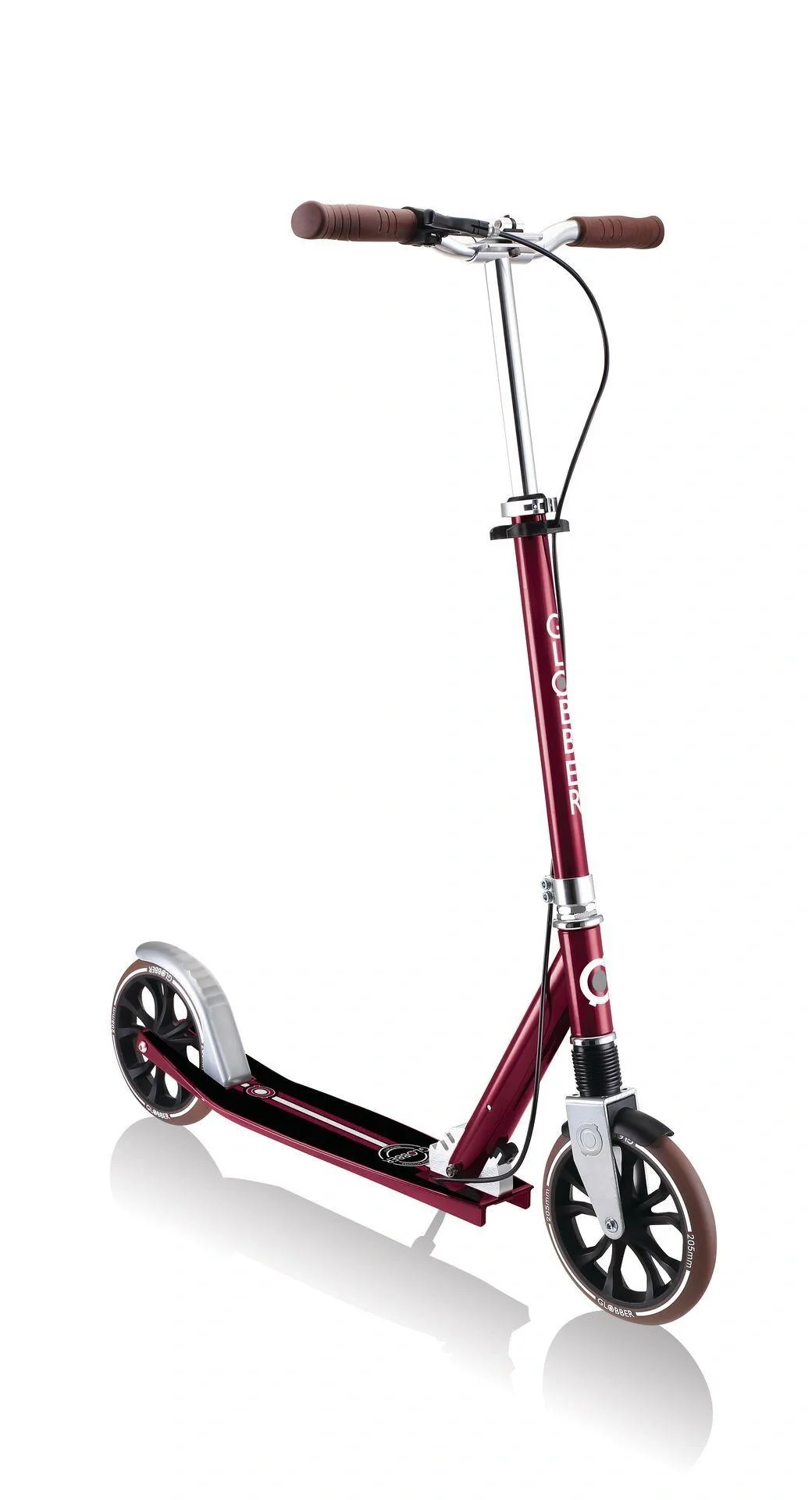 NL 205 Deluxe Tretroller, 205 mm, ABEC 7, Handbremse, höhenverstellbar, Frontfederung, Klappmechanismus, rot - 9