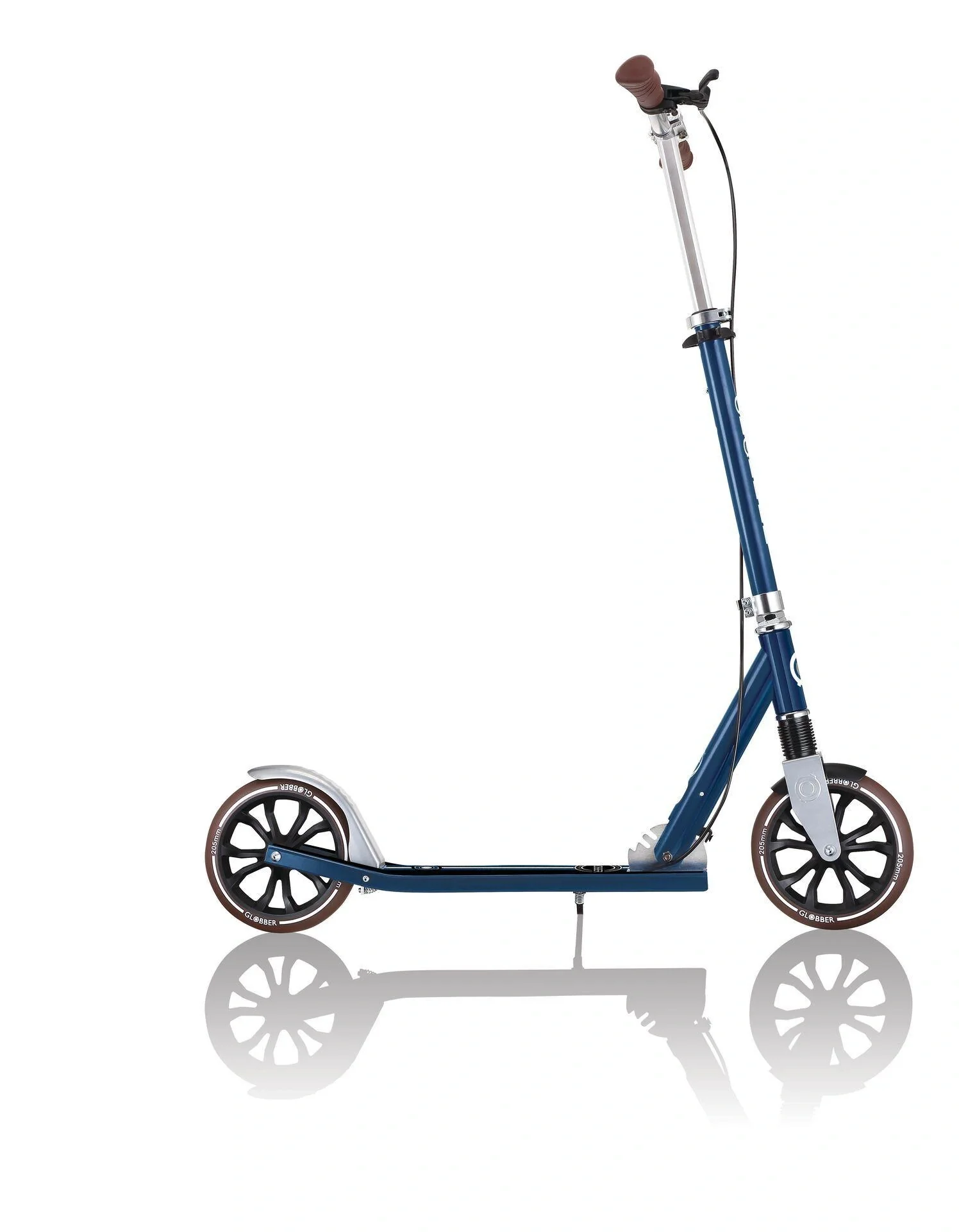 NL 205 Deluxe Tretroller, 205 mm, ABEC 7, Handbremse, höhenverstellbar, Frontfederung, Klappmechanismus, blau - 9