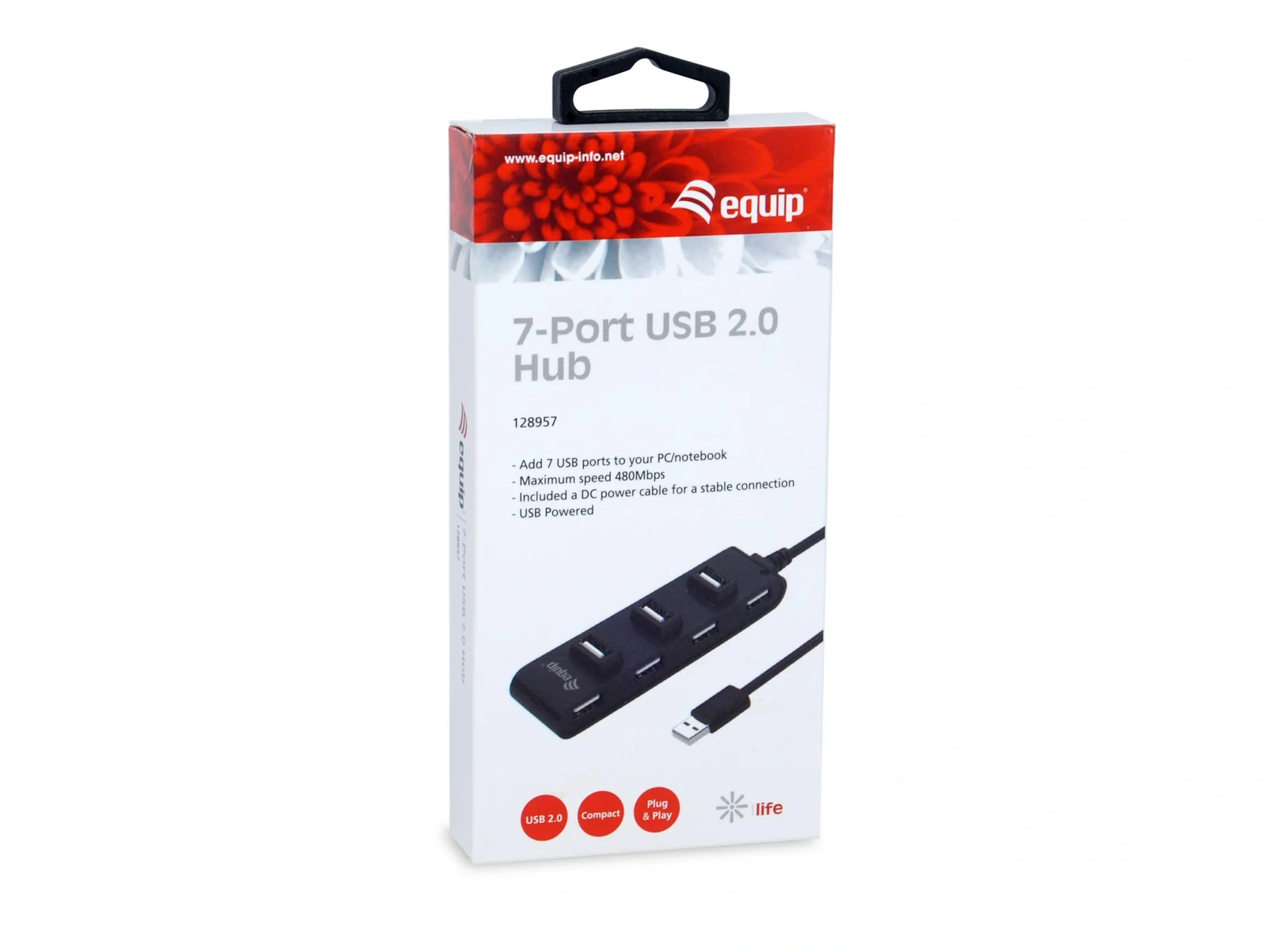 USB-Hub USB 2.0 St -> 7x USB Bu 0.15cm 480Mbps schwarz - 4
