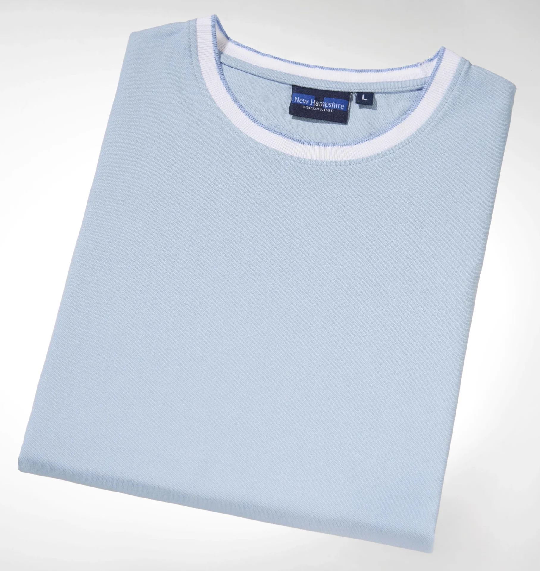 T-Shirt Baumwollpique, Farbe jeansblau, Gr.M L - 2