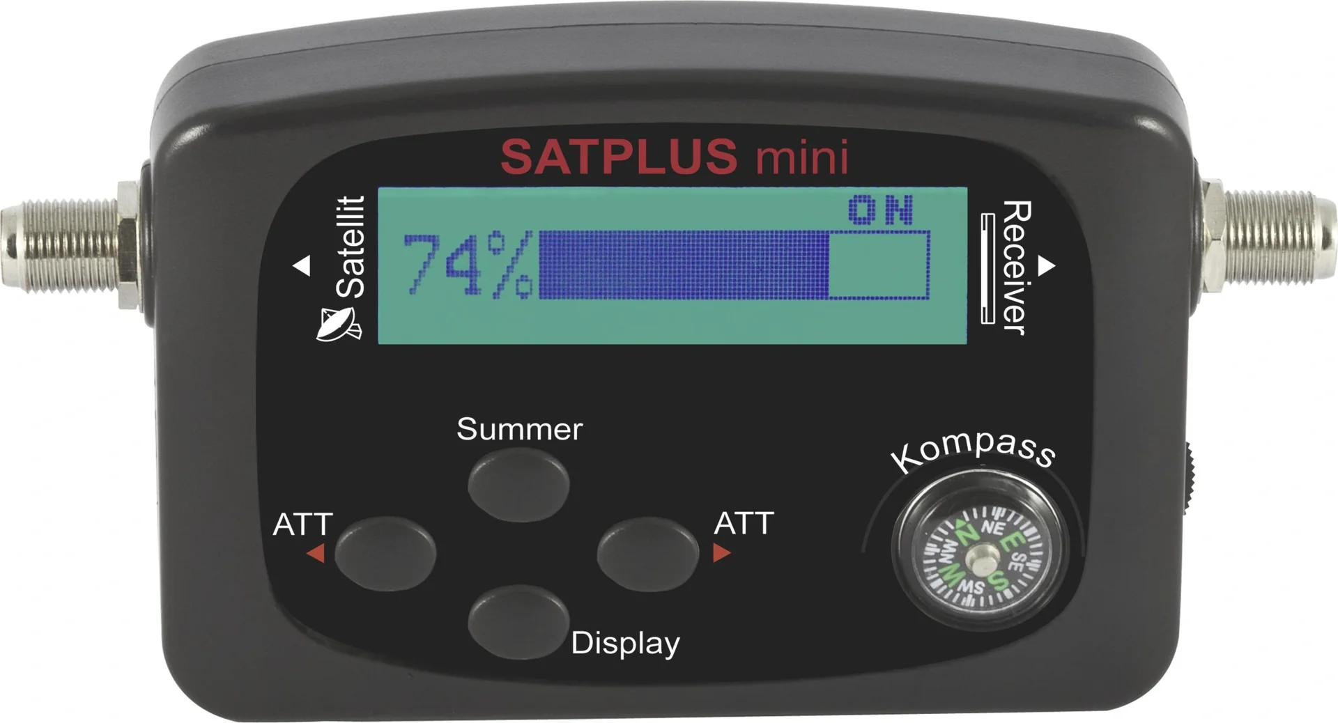 Satelliten Finder "SATPLUS mini" mit LCD Pegelanzeige, Signalton und Kompass - 1