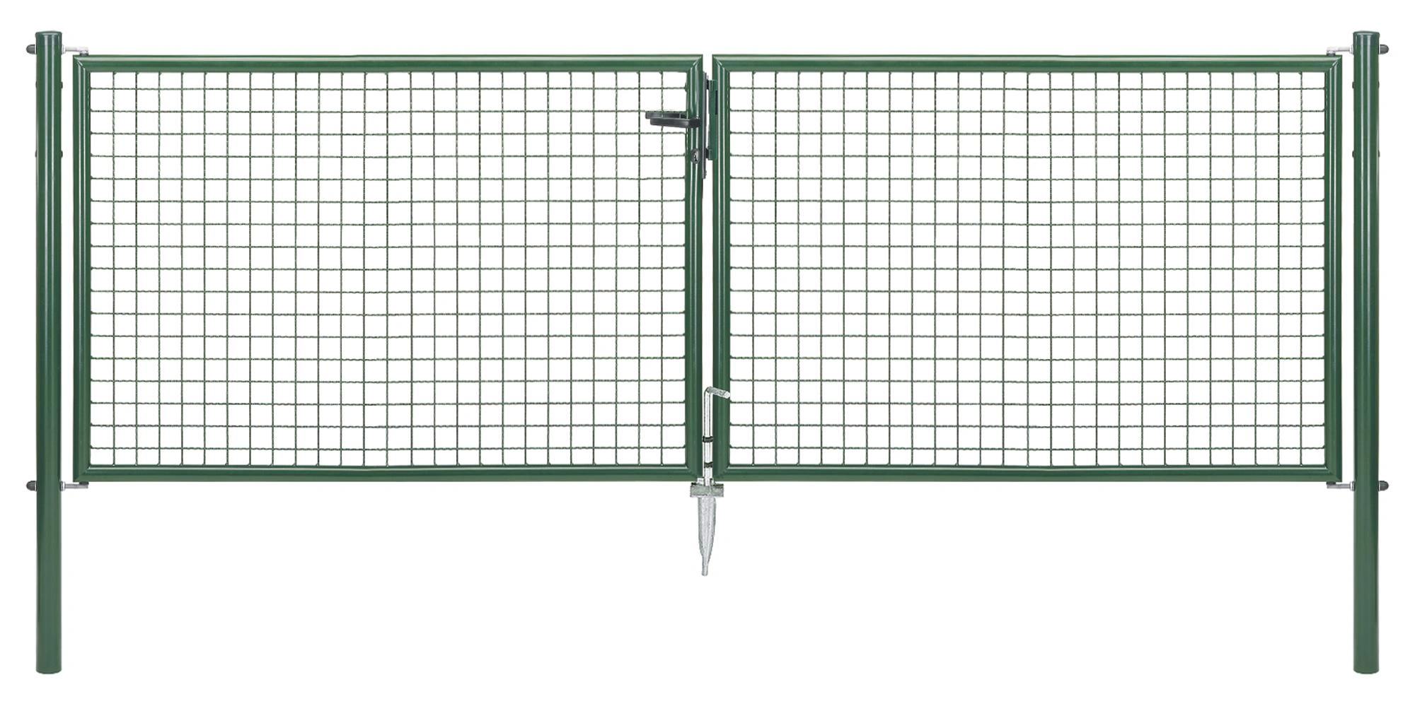 Doppeltor-Set Wellengitter inkl. Pfosten 3 x 1 m grün - 1