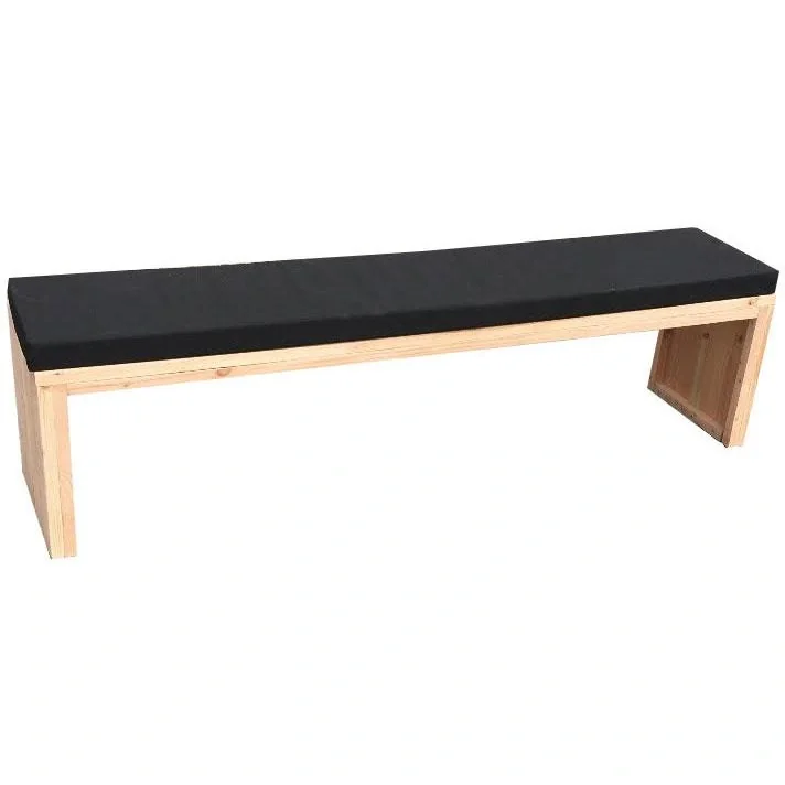 Gartenbank Douglas Holz 200 cm inkl. Wasser- und schmutzabweisendem Kissen schwarz - 1