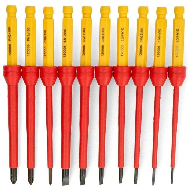 YATO isolierter Schraubendreher-Satz mit Spannungsprüfer - 12-teilig - robuster Stahl - 7