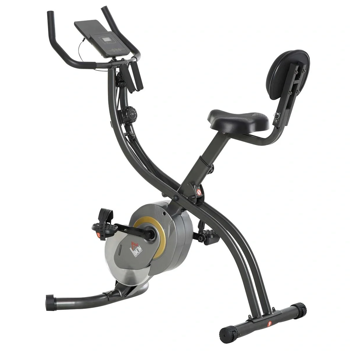 Heimtrainer, 2-in-1 Fahrradtrainer 6 kg Schwungrad, Trimmrad mit 16 stufig einstellbarem Magnetwiderstand und 1 Paar Spa - 5