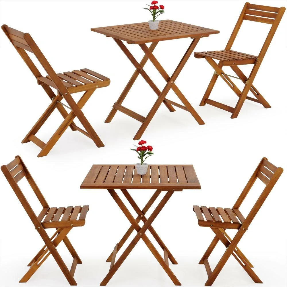 Balkonset aus Akazienholz 3-teilig. - 6