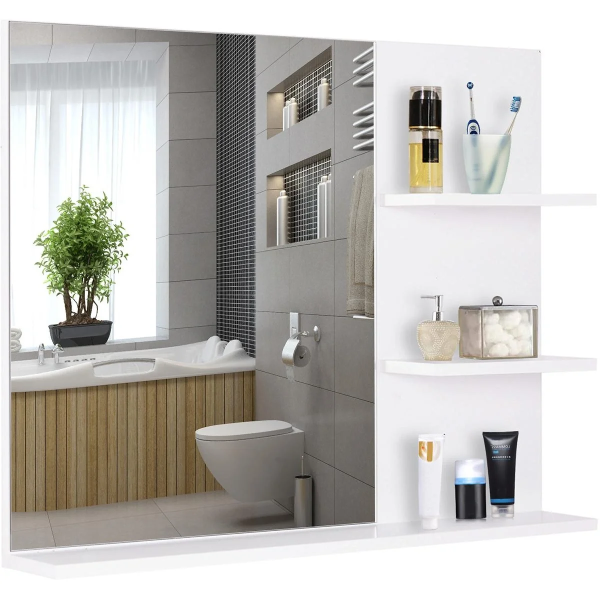 Badspiegel mit 3 Ablagen - 1