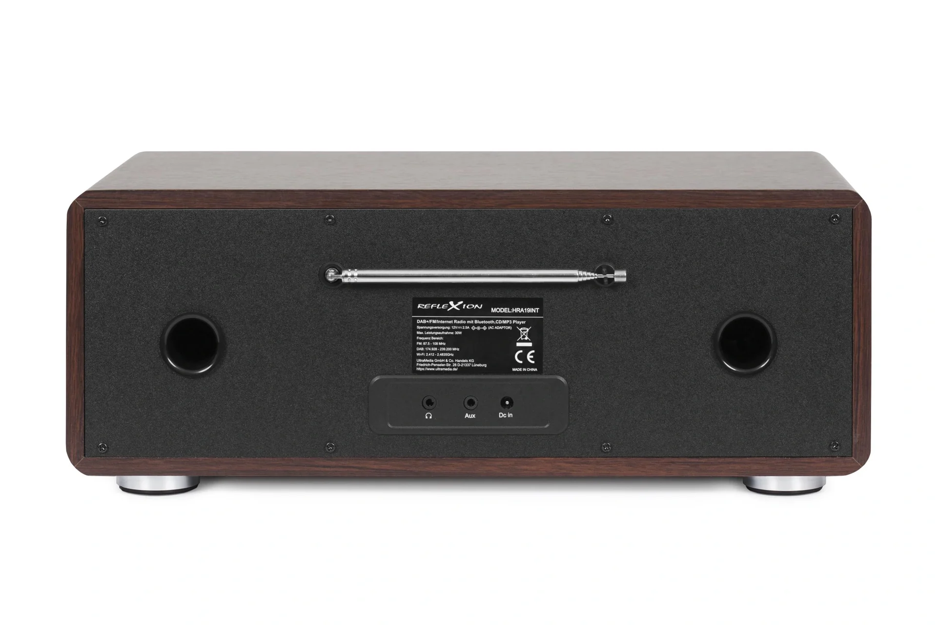 Design Internet/DAB+/UKW-Radio mit Bluetooth, CD, AuxIn, Encoding, holzfarben, HRA19INT/WD - 3