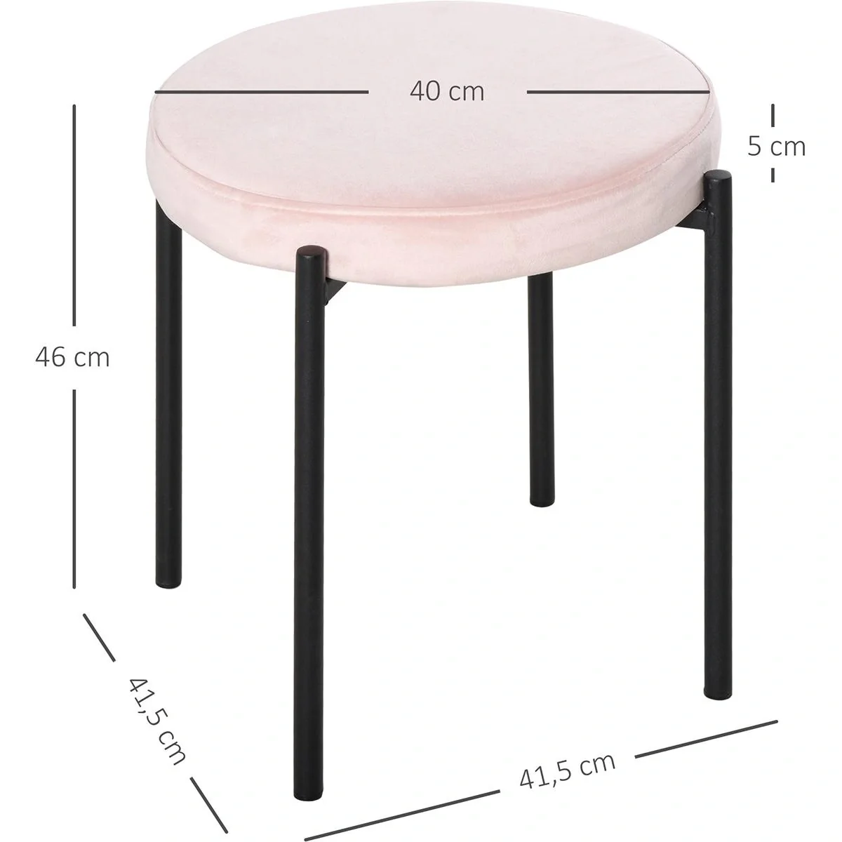 Hocker 4-teiliges Set mit Samtüberzug Grau - 8